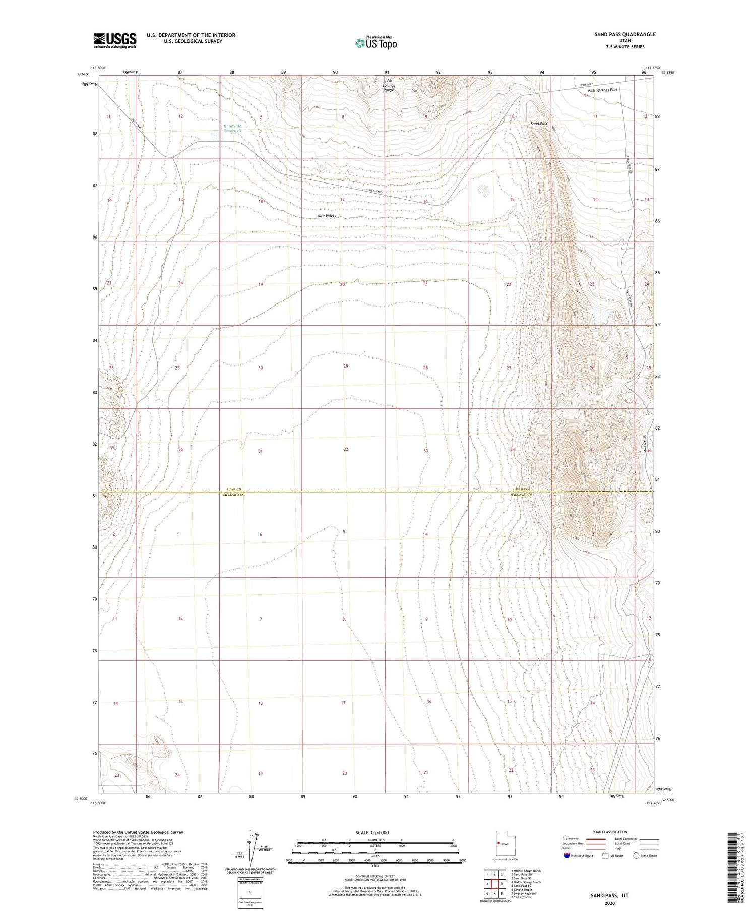 Sand Pass Utah US Topo Map Image