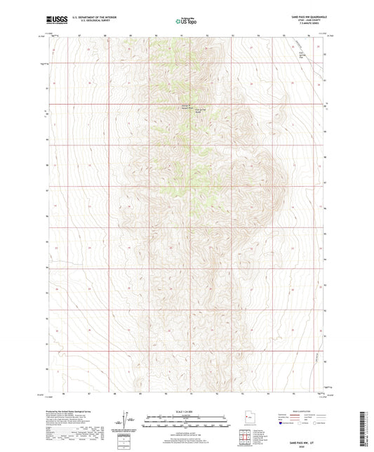 Sand Pass NW Utah US Topo Map Image