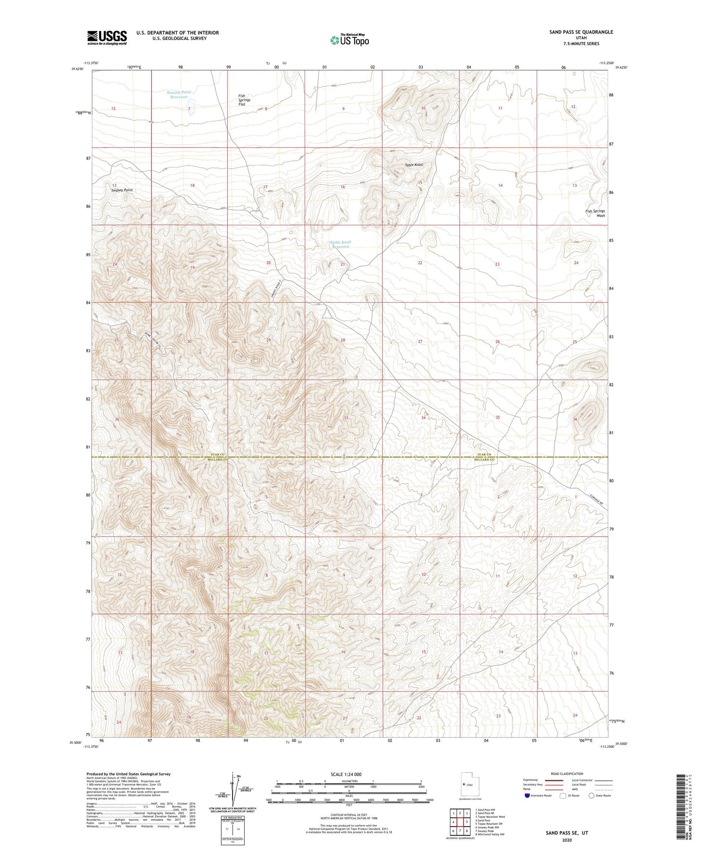 Sand Pass SE Utah US Topo Map Image