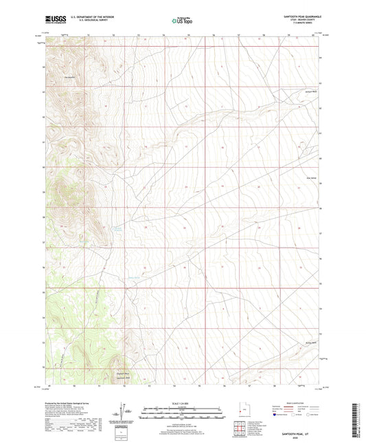 Sawtooth Peak Utah US Topo Map Image