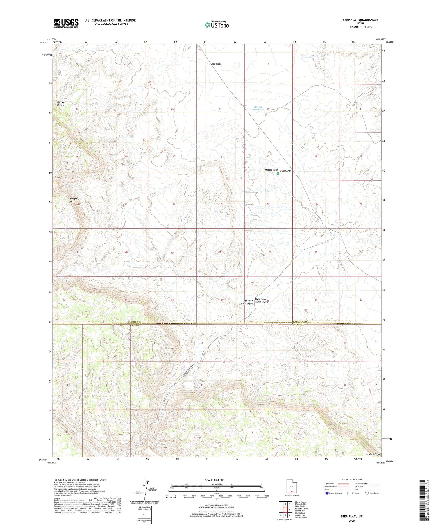 Seep Flat Utah US Topo Map Image