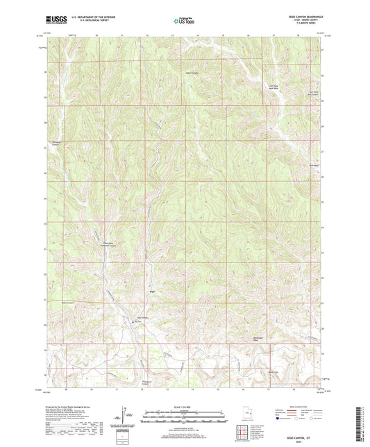 Sego Canyon Utah US Topo Map Image