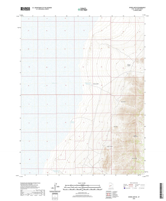 Sevier Lake NE Utah US Topo Map Image