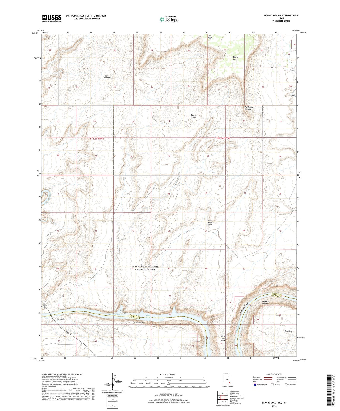 Sewing Machine Utah US Topo Map Image
