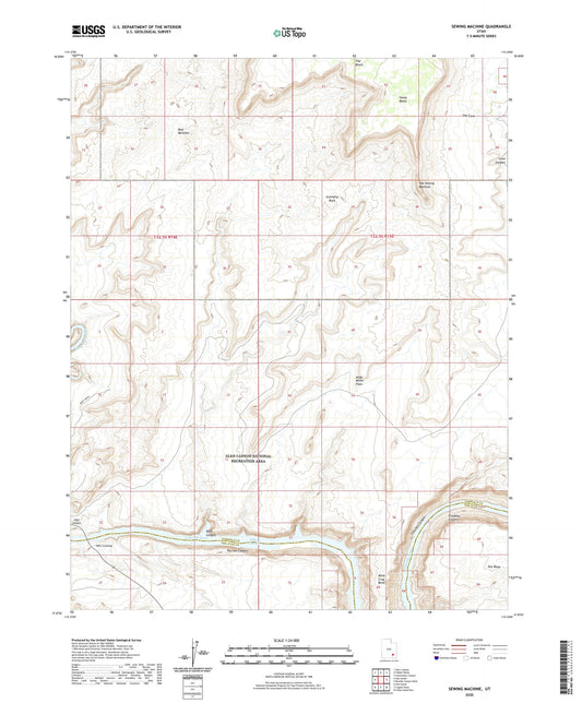 Sewing Machine Utah US Topo Map Image
