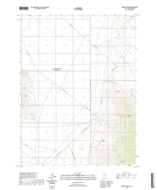 Simpson Springs Utah US Topo Map Image