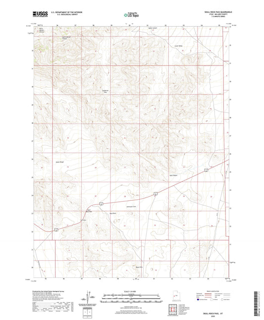 Skull Rock Pass Utah US Topo Map Image