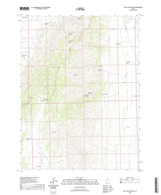 Slate Jack Canyon Utah US Topo Map Image