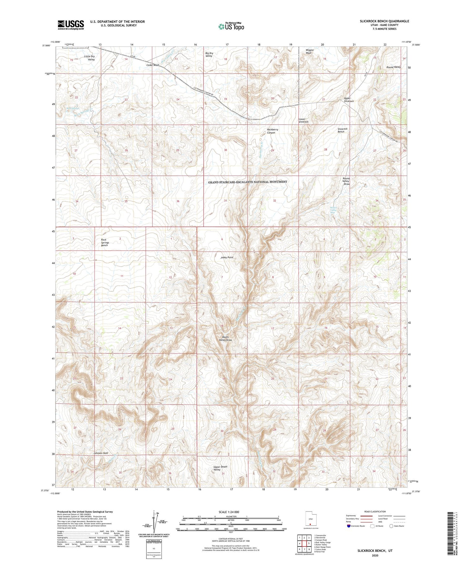 Slickrock Bench Utah US Topo Map Image
