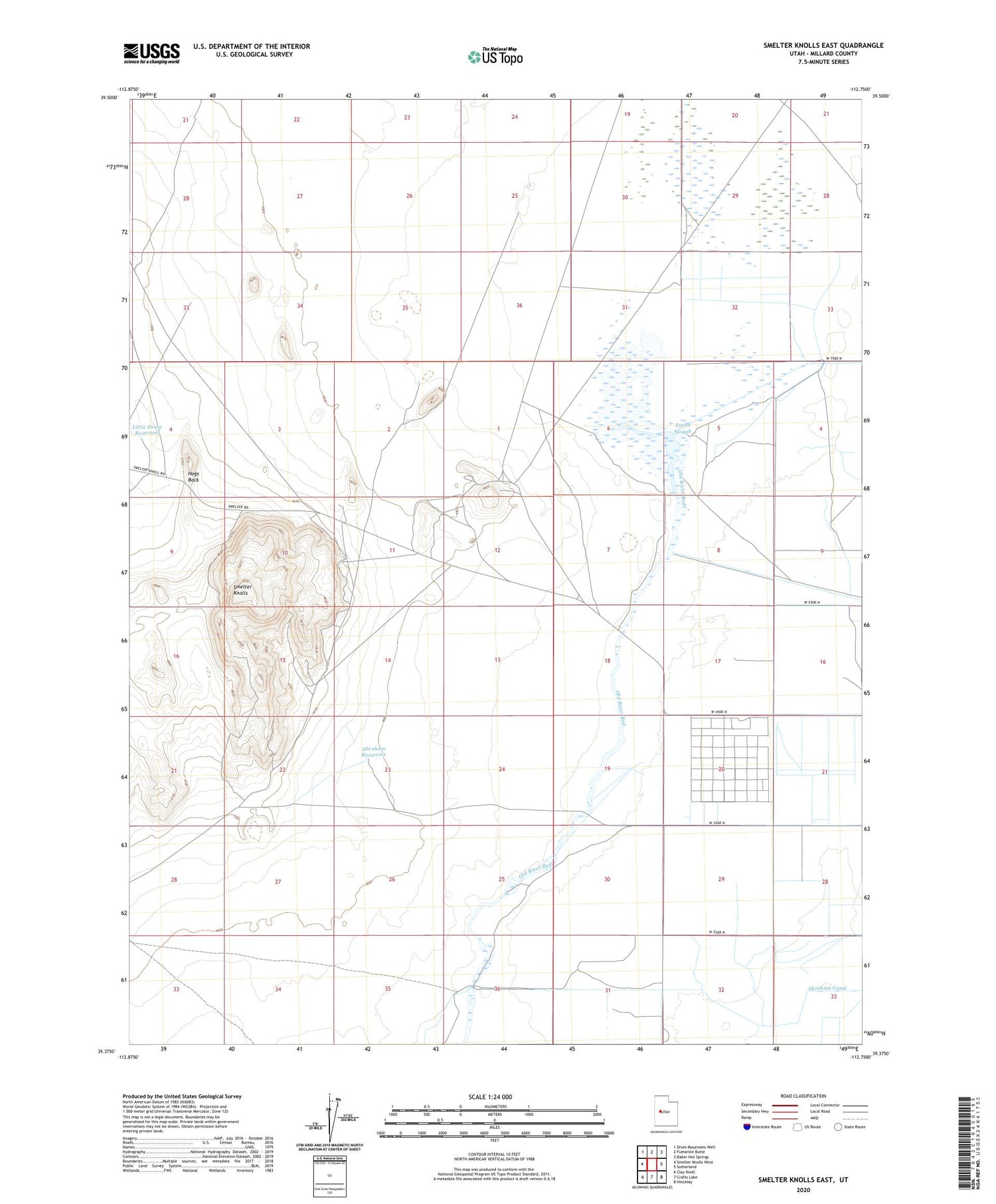 Smelter Knolls East Utah US Topo Map Image