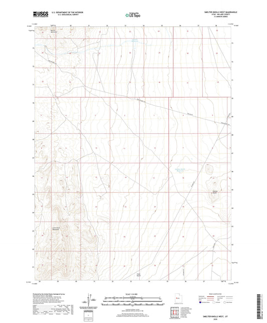 Smelter Knolls West Utah US Topo Map Image