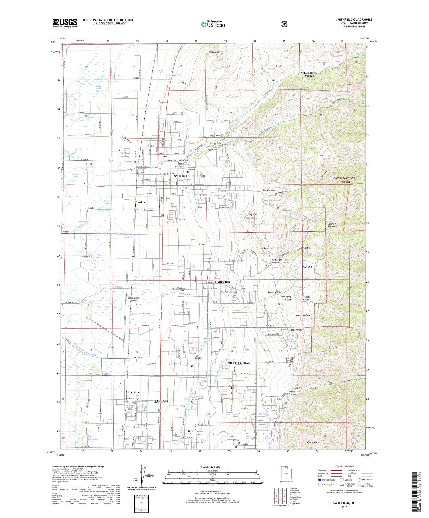Smithfield Utah US Topo Map Image