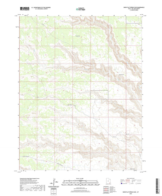Snow Flat Spring Cave Utah US Topo Map Image