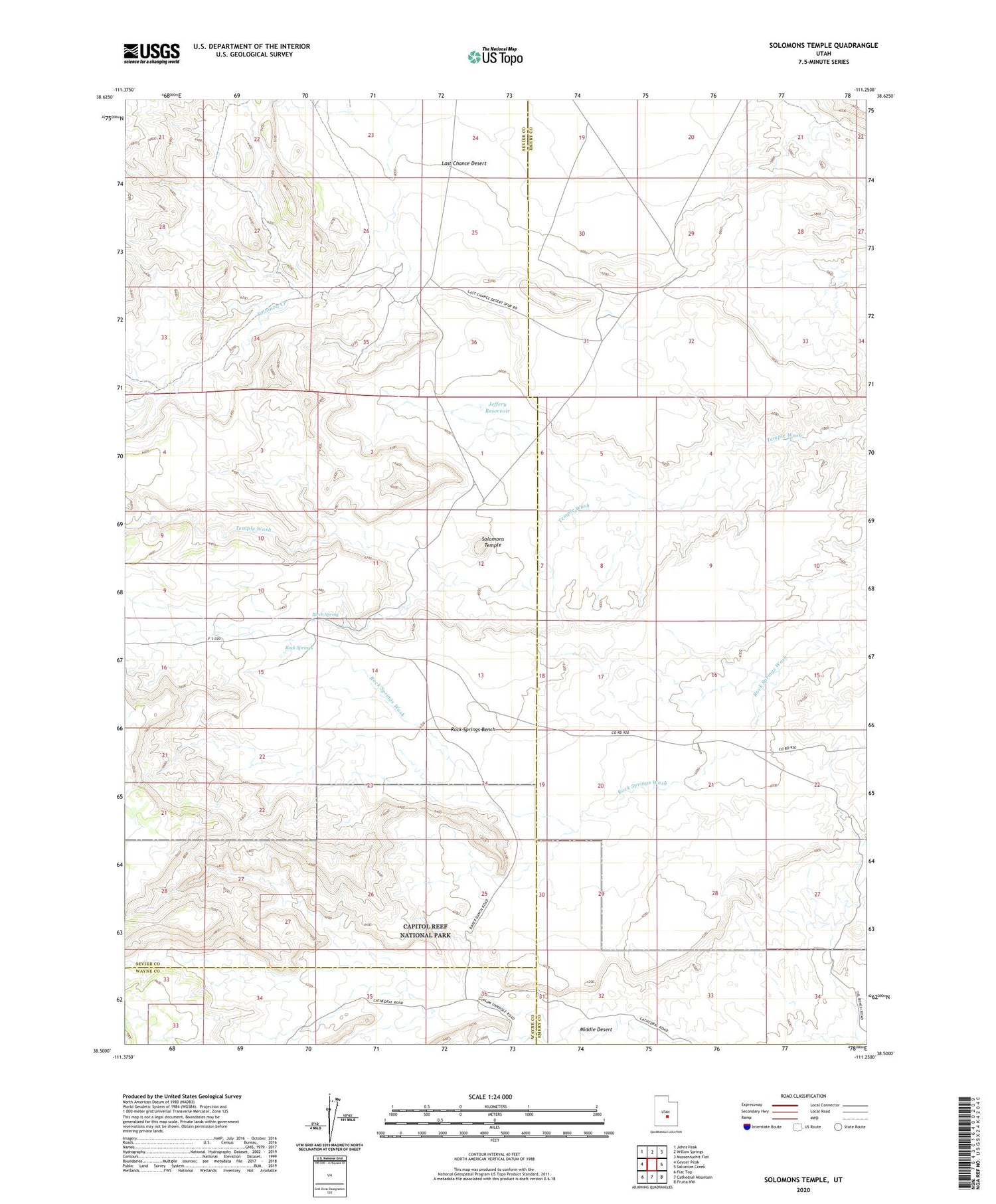 Solomons Temple Utah US Topo Map Image