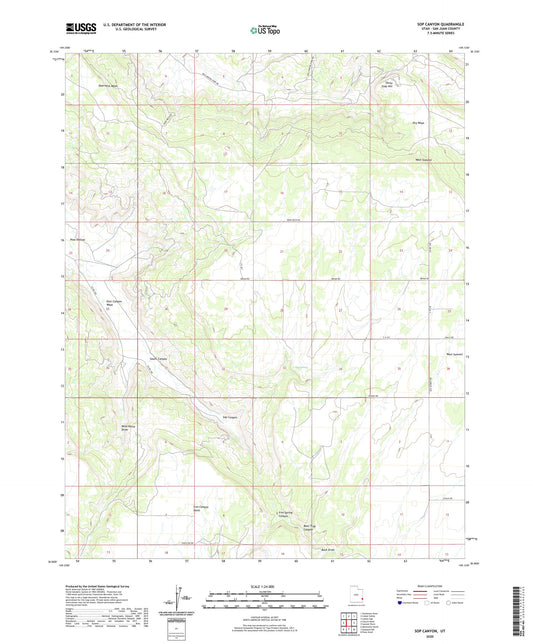 Sop Canyon Utah US Topo Map Image