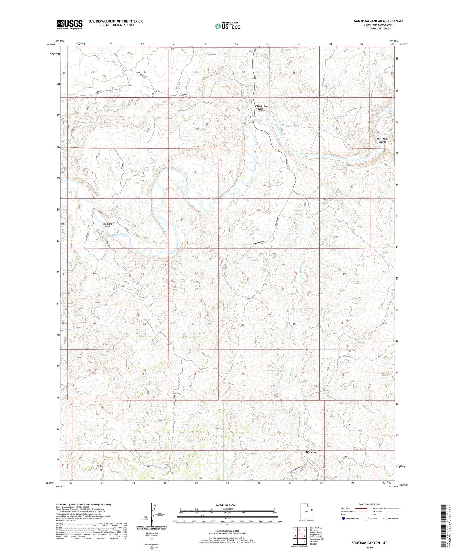 Southam Canyon Utah US Topo Map Image