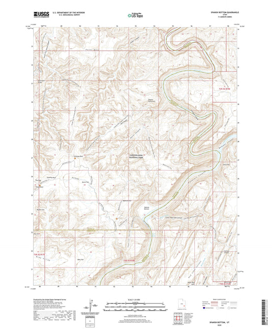 Spanish Bottom Utah US Topo Map Image