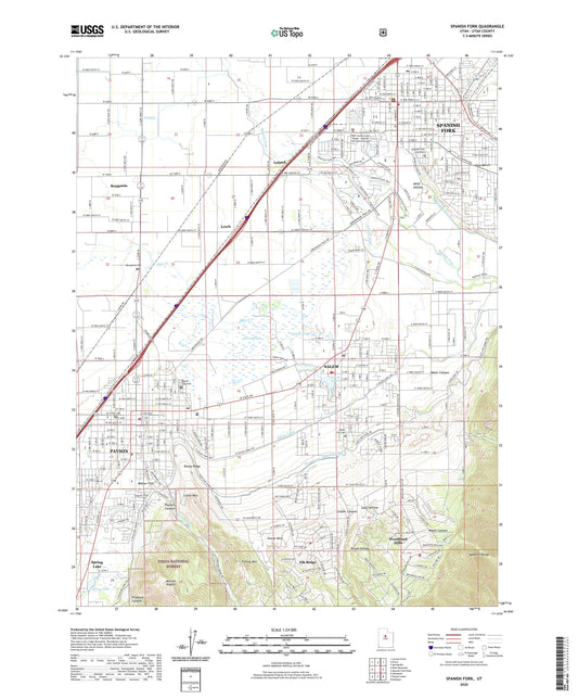 Spanish Fork Utah US Topo Map Image