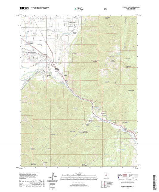 Spanish Fork Peak Utah US Topo Map Image