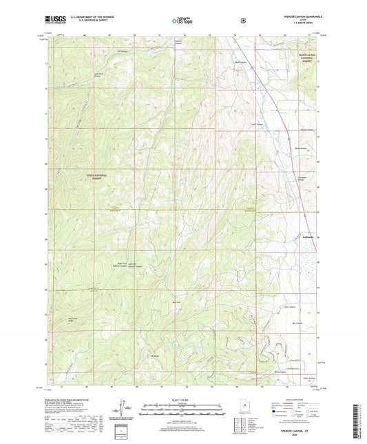 Spencer Canyon Utah US Topo Map Image