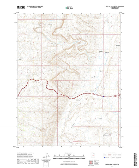 Spotted Wolf Canyon Utah US Topo Map Image