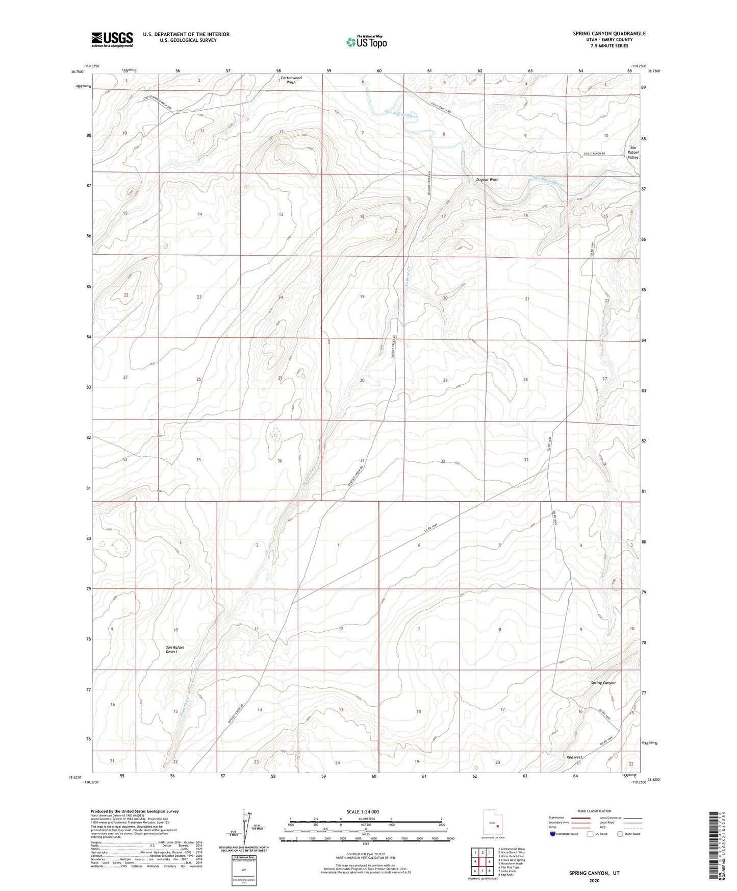Spring Canyon Utah US Topo Map Image