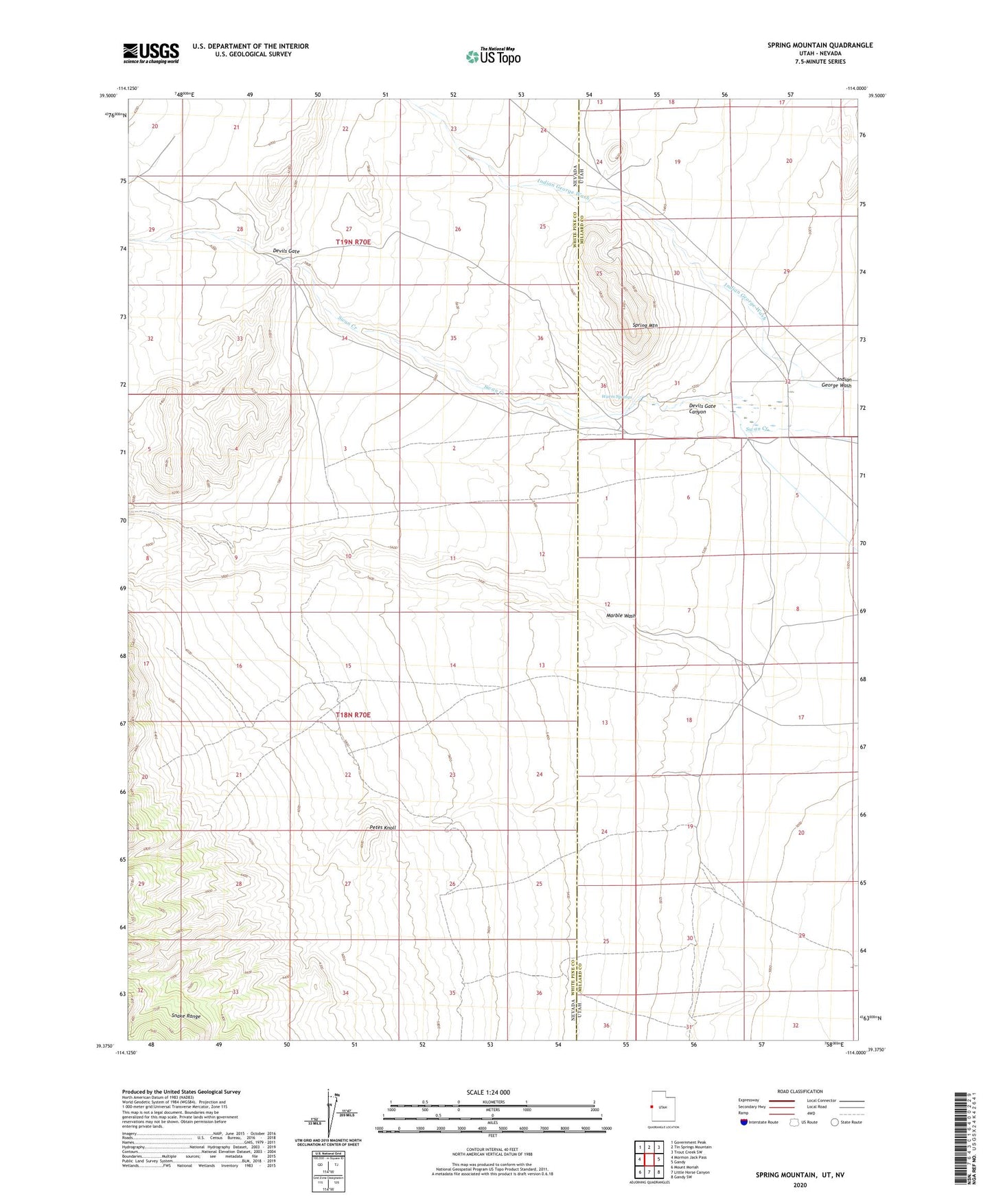 Spring Mountain Utah US Topo Map Image
