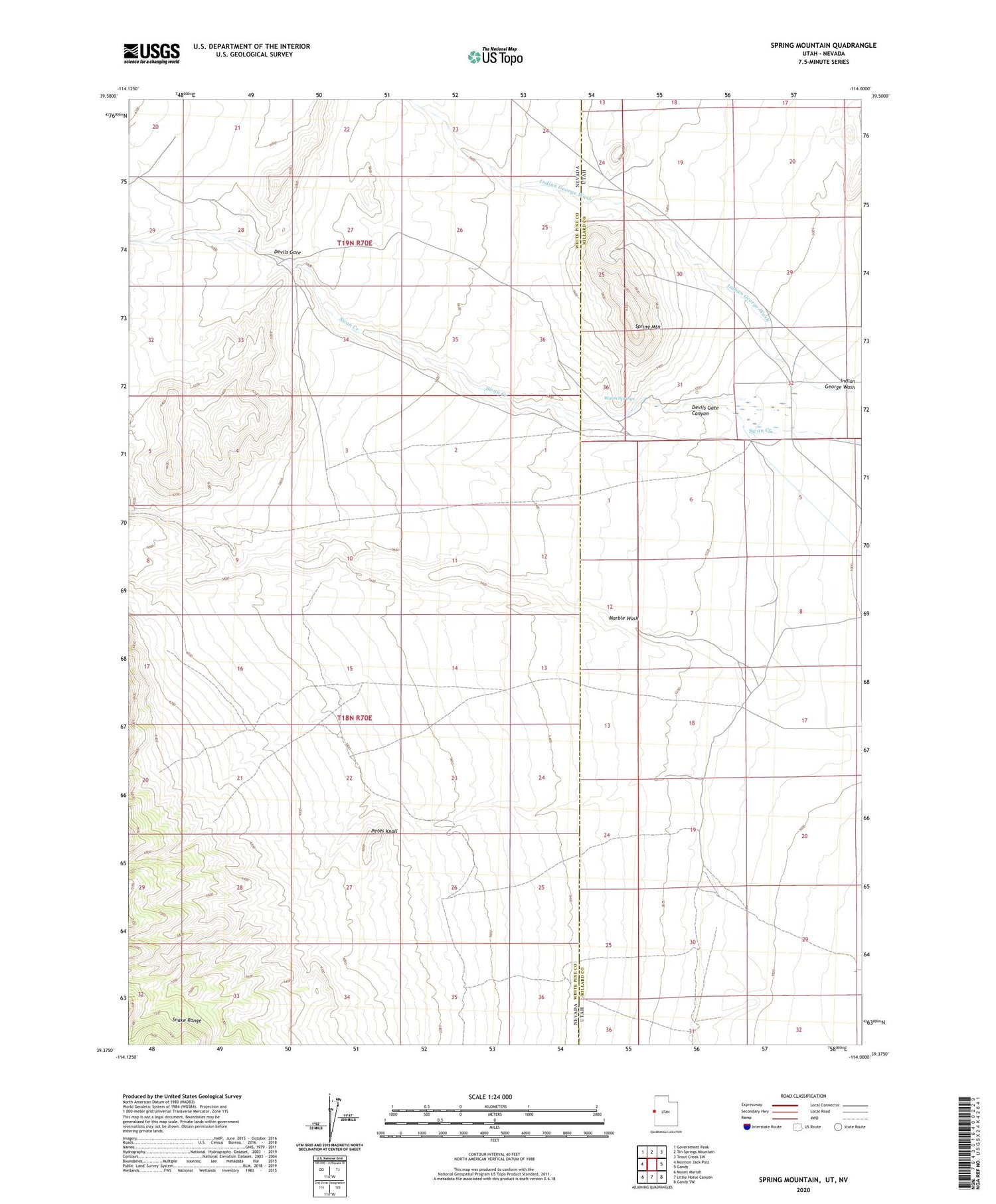 Spring Mountain Utah US Topo Map Image