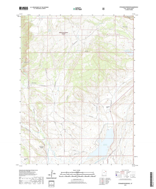 Steinaker Reservoir Utah US Topo Map Image