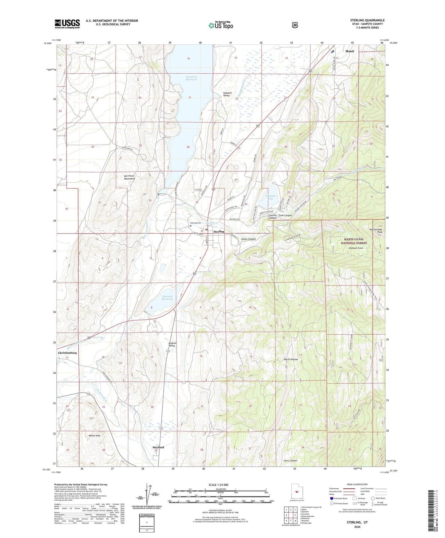 Sterling Utah US Topo Map Image
