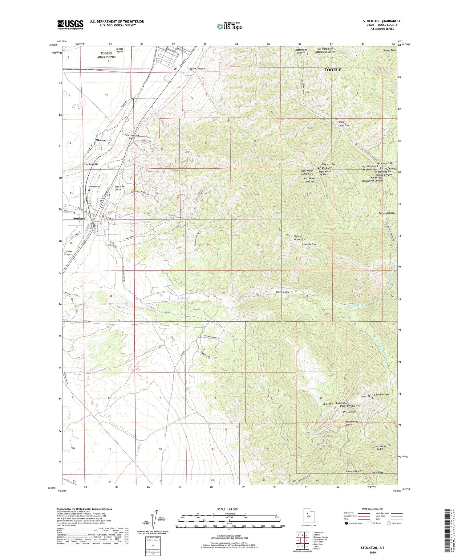 Stockton Utah US Topo Map Image