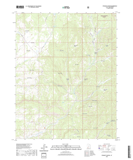 Straight Canyon Utah US Topo Map Image