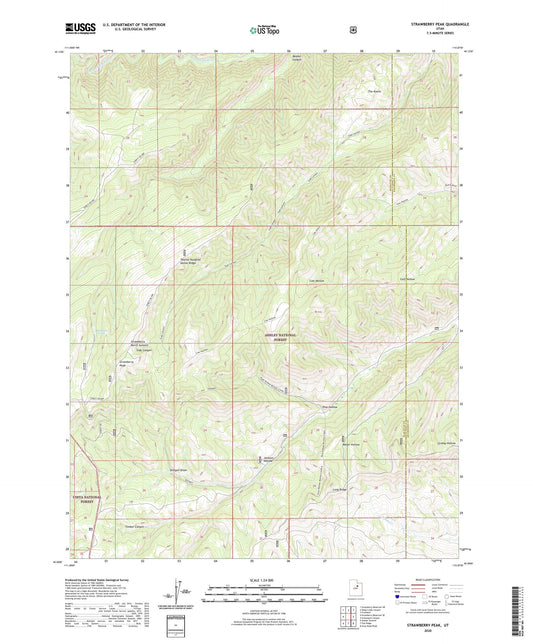 Strawberry Peak Utah US Topo Map Image
