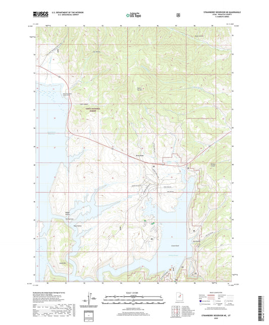Strawberry Reservoir NE Utah US Topo Map Image