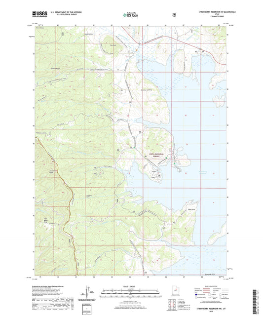 Strawberry Reservoir NW Utah US Topo Map Image