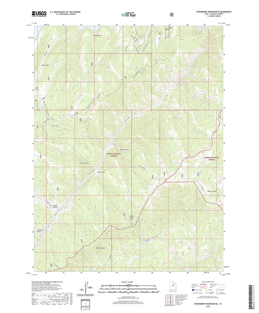 Strawberry Reservoir SE Utah US Topo Map Image