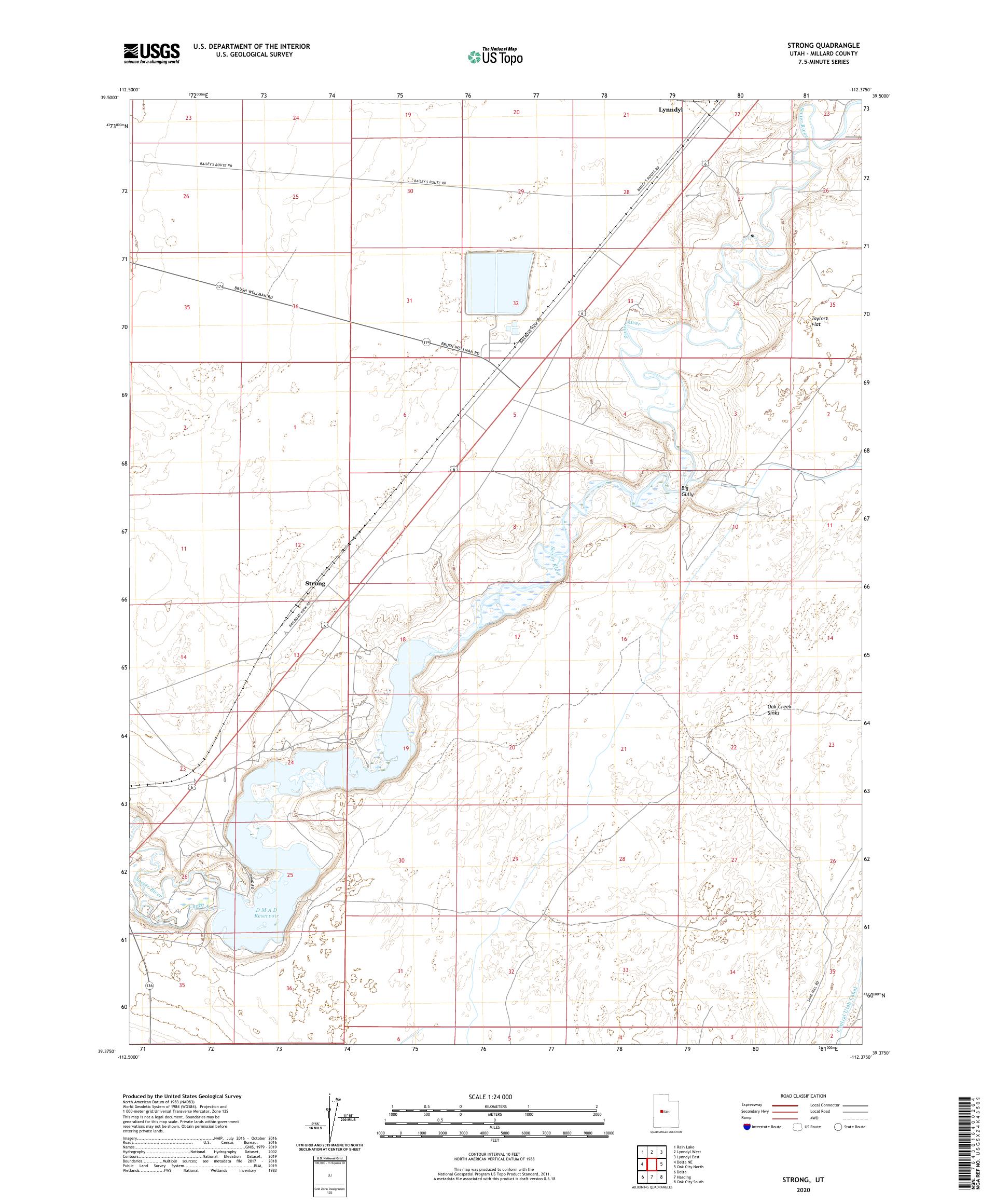 Strong Utah US Topo Map – MyTopo Map Store