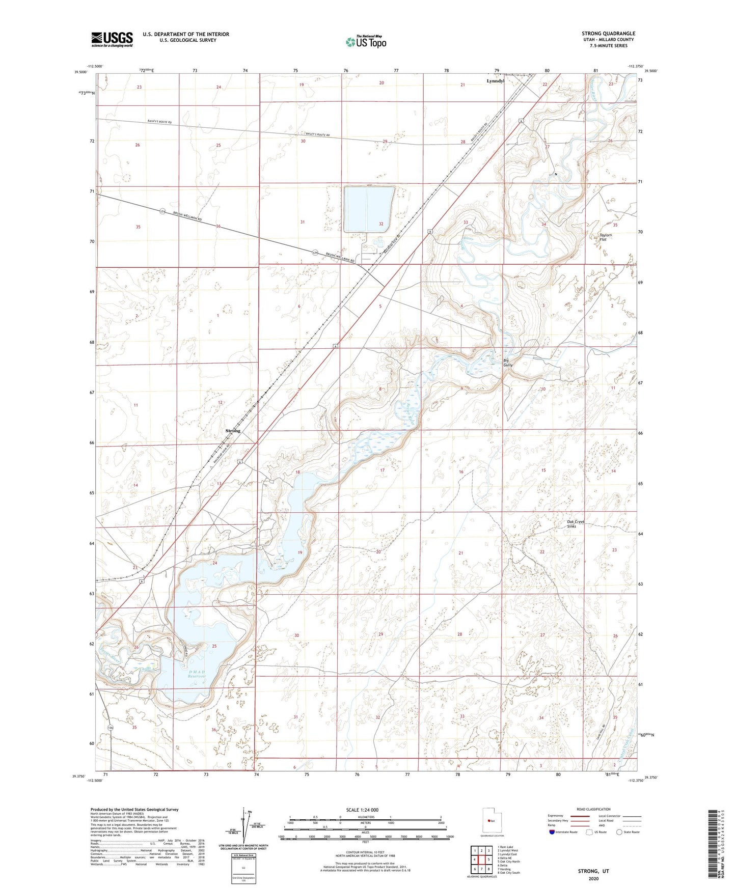 Strong Utah US Topo Map Image