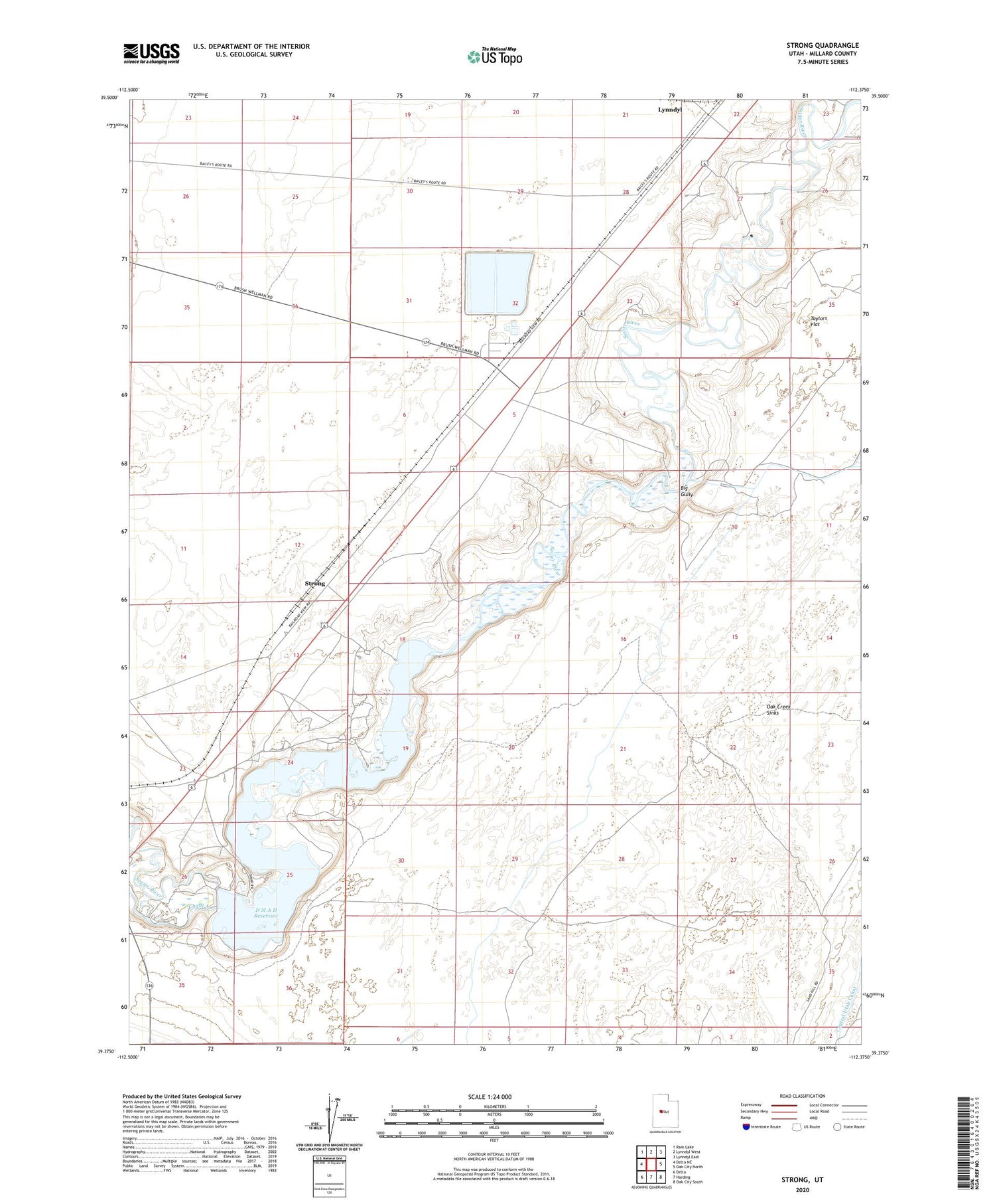 Strong Utah US Topo Map Image