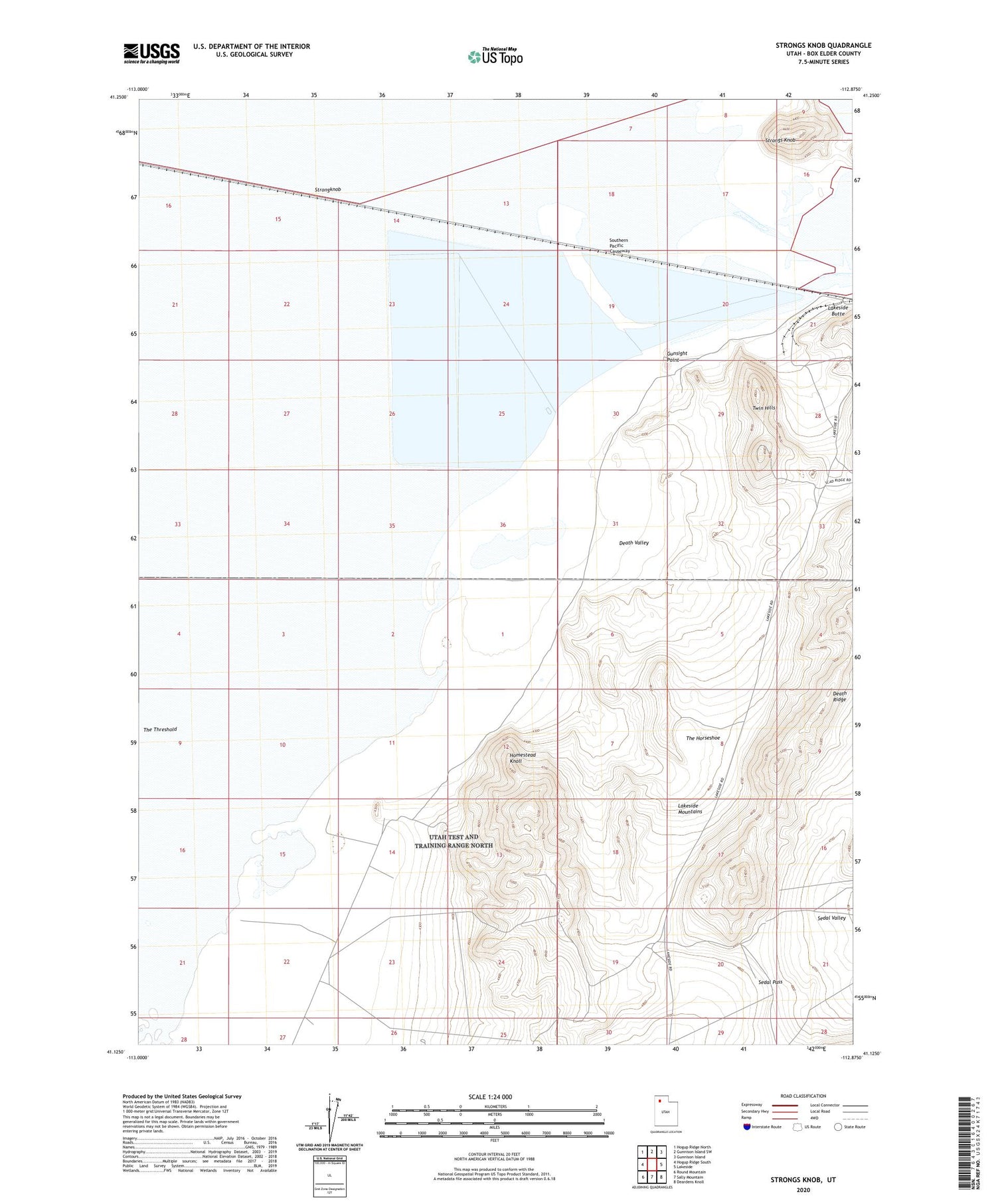 Strongs Knob Utah US Topo Map Image