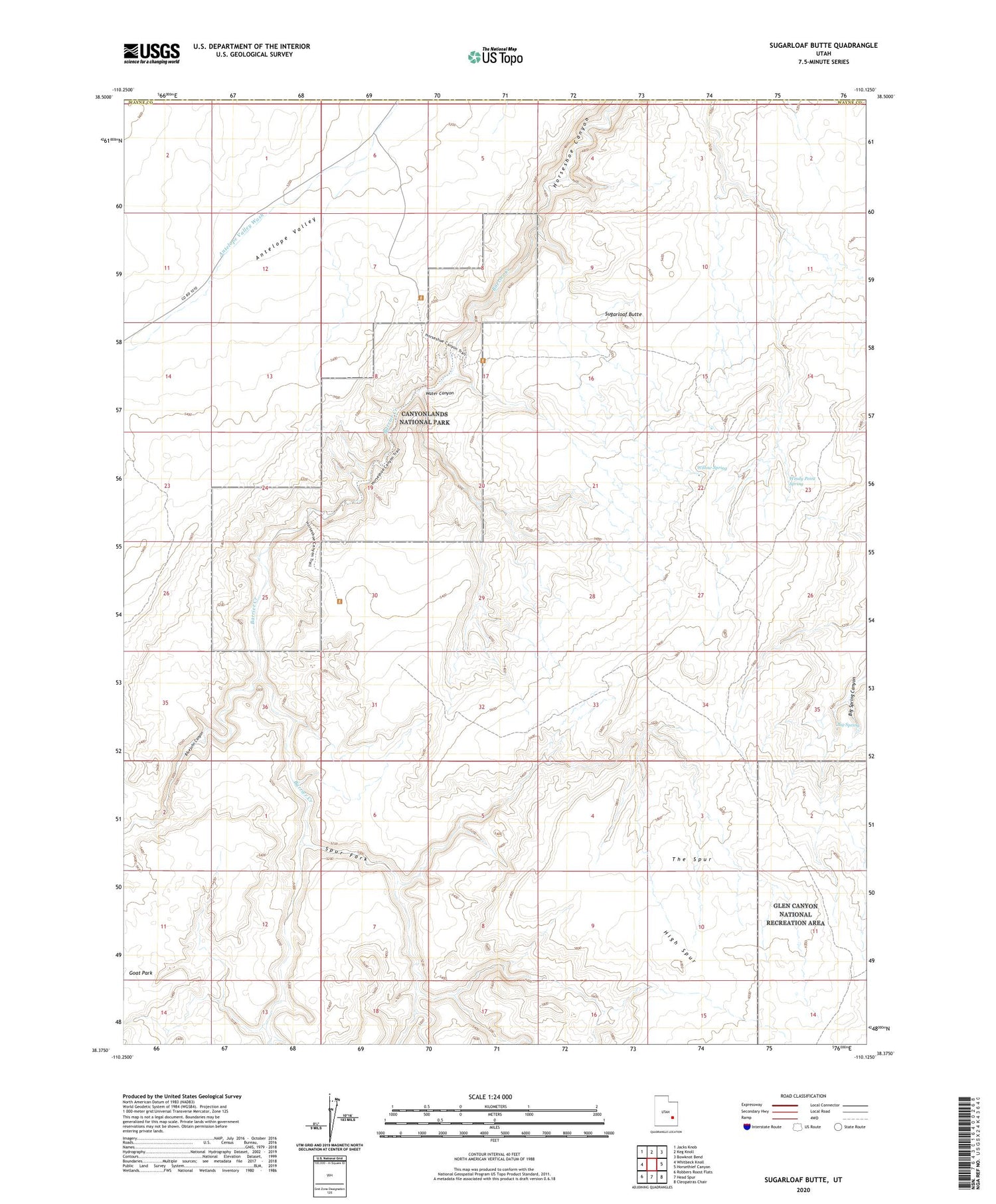 Sugarloaf Butte Utah US Topo Map Image