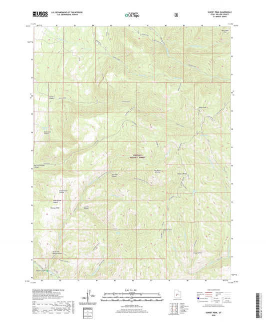 Sunset Peak Utah US Topo Map Image