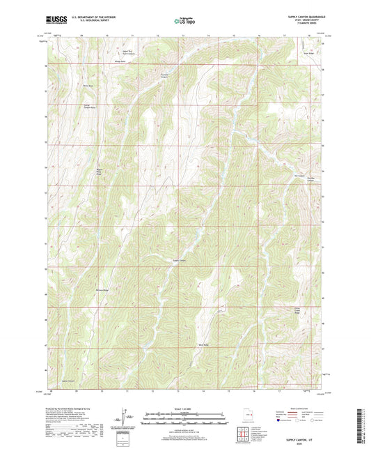 Supply Canyon Utah US Topo Map Image