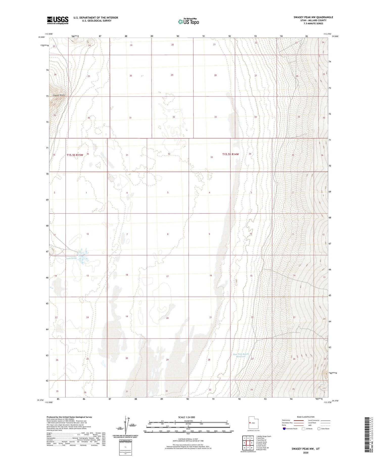 Swasey Peak NW Utah US Topo Map Image