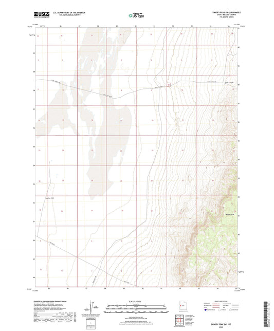 Swasey Peak SW Utah US Topo Map Image