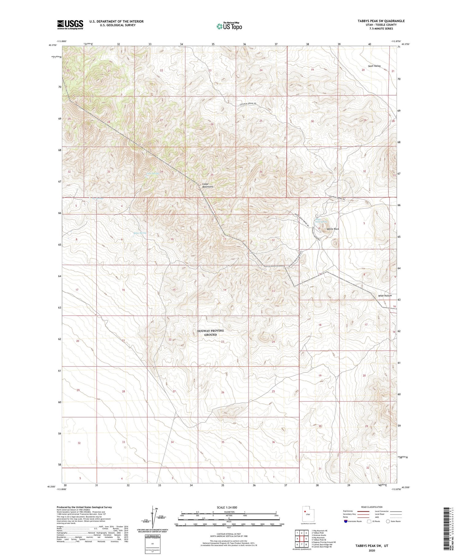 Tabbys Peak SW Utah US Topo Map Image