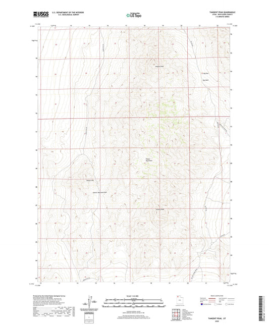 Tangent Peak Utah US Topo Map Image