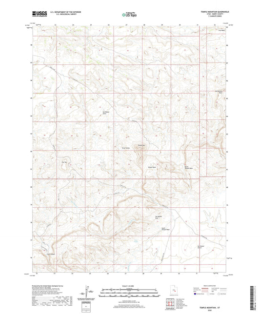 Temple Mountain Utah US Topo Map Image