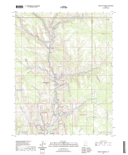 Temple of Sinawava Utah US Topo Map Image
