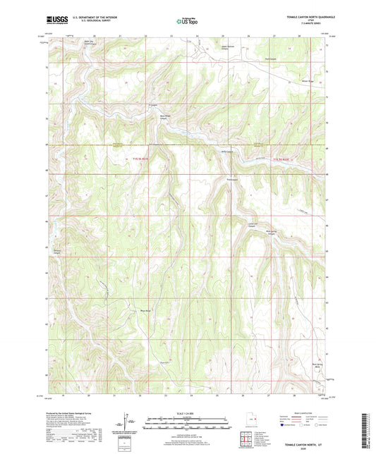 Tenmile Canyon North Utah US Topo Map Image